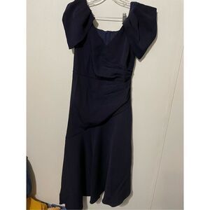 Brand New Shoshanna Women's Midnight Navy Blue Stretch Crepe Bridget Dress 8 $27